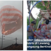(Kiri) Sebuah balon udara tersangkut di ujung tiang listrik dan terbakar di  pemukiman warga di di desa Pandesari, Kecamatan Pujon, Kabupaten Malang, pada Selasa 1 April 2025. 
(Kanan) Petugas PLN langsung turun ke Jl. Kalianyar, desa Sidodadi, Kecamatan Lawang, di mana sampah balon udara tersangkut di jaringan kabel listrik PLN, menyebabkan pemadaman listrik di beberapa wilayah sekitar.
Instagram@majeliskopi08 dan lawang_ku