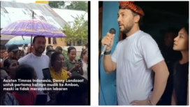 Awal April 2025, asisten pelatih Timnas PSII, Denny Landzaat meluangkan waktu liburannya ke Maluku, khususnya ke pulau Buru, ke kampung tempat kelahiran ibunya, Tina Salasiwa. Ia disambut massa, diiringi musik tradisional. Instagram@dennylandzaat