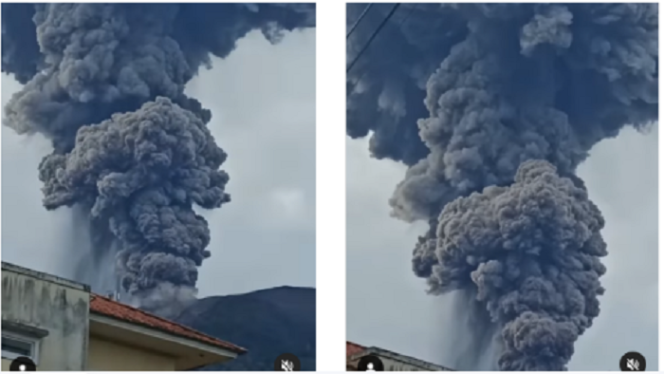 
					Rekaman video Gunung Marapi di Sumatera Barat menalami erupsu, tadi pagi Kamis 3 April 2025. 
Tangkap Layar video Instagram@padang24jam