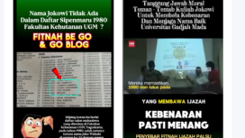 Gambar unggahan di medsos terkait  isu terbaru bahwa nama Joko Widodo tidak masuk di dalam pengumuman daftar lulus tes Sipenmaru 1980, tetapi  tetapi dibantah dengan unggahan foto pengumuman Sipenmaru Fakultas Kehutanan UMG 1980, bahwa nama Joko Widodo lulus no. 14. Instagram@purwanto.m.ali