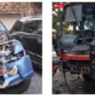 Kondisi mobil Panther yang ditumpangi calon jamaah umrah dari Tuhan mengalami kecelakaan melawan bus Rajawali Indah di Gresik, korban jiwa tujuh orang dua lainya luka-luka, Kamis 10 April 2025. Foto: Istimewa