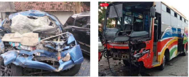 
					Kondisi mobil Panther yang ditumpangi calon jamaah umrah dari Tuhan mengalami kecelakaan melawan bus Rajawali Indah di Gresik, korban jiwa tujuh orang dua lainya luka-luka, Kamis 10 April 2025. Foto: Istimewa
