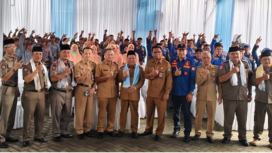 Sederhana penuh makna mengabdi untuk mewujudkan Kesejahteraan Warga Jombang untuk Semua, dalam acara peringatan HUT Satpol PP, Damkar dan Satlinmas Pemkab Jombang, Senin 14 April 2025. Foto: Istimewa