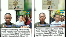 Pengakuan seorang jurnalis bersama wartawan lainnya yang mendapat kesempatan melihat ijazah mantan Presiden Joko Widodo di rumah pribadinya di Solo, Rabu 16 April 2025. Tangkap layar video@infomania_