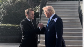 Donald Trump saat bertemu dengan  Presiden Prancis Emmanuel Macron di Paris. Instagram@emmanuelmacron