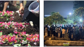 Sepuluh korban bencana tanah longsor di jalur Pacet-Cangar, telah dimakamkan di dua tempat berbeda. (Kiri) Keluarga mendiangan Ahmad Fiki Muzaki, istri dan anaknya dimakamkan di desa Jatijejer, Trawas. (Kanan) Proses pemakaman tujuh keluarga mendiang Masjid Zatmo Setio di Kaloposepuluh, Sekodono, Sidoarjo, Jumat 4 April 2025. Instagram@kabarterdepanmojokerto dan sidoarjomasakini