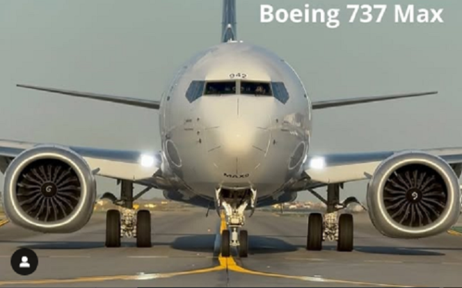 
					Pesawat jenis Boeing 737 MAX, buatan Boeing. Instagram@boeing737fanpage