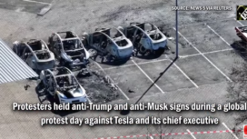 Aksi anti Presiden Donald Trump dan Elon Musk semakin meluas. Di Texas sedikitnya tujuh mobil buatan Tesla dibakar. Mereka menyerukan anti Elon Musk dan dituduh sebagai Miliarder Otoriter. Bukan hanya terjadi di Amerika saja, aksi demo juga melanda Eropa. Tangkap layar video Youtube@ANI