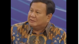 Presiden Probowo hadir dalam sarasehan ekonomi, di jakarta, Selasa 8 April 2025. Tangkap layar video Instagram@soalunsrat
