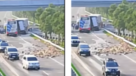 Terjadi kecelakaan antara bus AKAS dengan nopol N 7075 UR dan truk wingbox bermuatan minuman kemasan nopol B 9055 UEV terjadi pada Senin, 14 April 2025, pukul 06.15 WIB terjadi di KM 796.200 Tol Gempol-Pasuruan arah Probolinggo. Tangkap layar video Instagram@kabarpasuruan.kapas