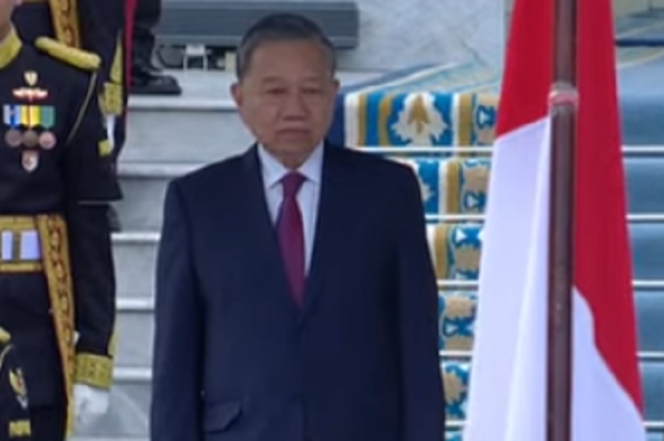 
					To Lam, Sekretaris Jenderal Partai Komunis Vietnam, saat berkunjung ke Indonesia. Tangkap layar video Youtube@biro pers sekretariat negara EI