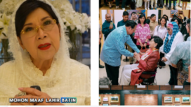 (Kiri) Unggahan foto ucapan Selamat Hari Raya Idul Fitri tanggal 31 Maret 2025. (Kanan) Keseruan Eyang Titiek menghadiri undangan syukuran  Pak Susilo Bambang Yudhoyono bersama penyanyi dan musisi kebanggaan Indonesia. @titiekpuspa_official