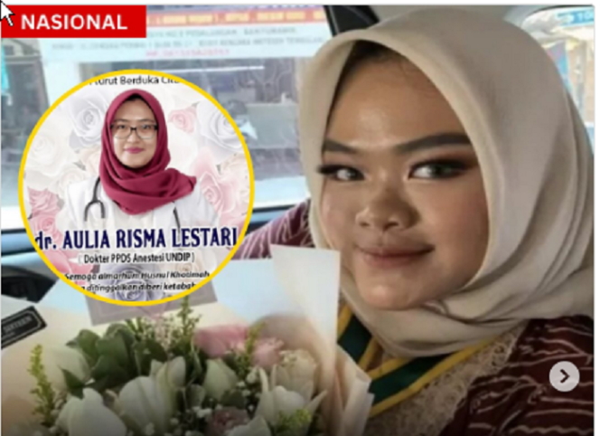 
					Kemenkes menunda penyerahan sertipikat spesialis anestesi kepada dr Zara Yupita di FK Undip, karena masih harus mempertanggungjawabkan persoalan hukum atas kasus bunuh diri dr Aulia Risma Lestari akibat perundungan. Instagram@ctd.insider