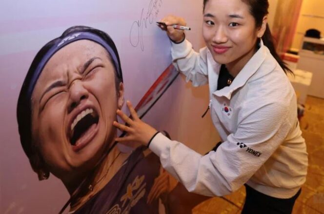 
					Pebulu tangkis Korea Selatan .PHOTO: LIANHE ZAOBAO