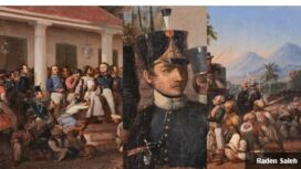 Hermanus Willem Dotulong (1795-1888) mayor pasukan Minahasa dalam hulptroepen yang berperan untuk menangkap Pangeran Dipanagara dalam lukisan Raden Saleh.