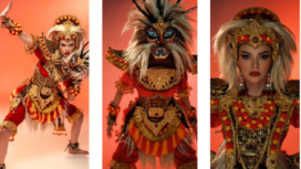 Ayu Michelle, 23, mahasiswi UKI, Jakarta, menampilkan tari Bujang Ganong (Reog Ponorogo) pada ajang kontenstasi Miss Aura International 2025, di Antalya, Turki. Instagram@ayumichellee