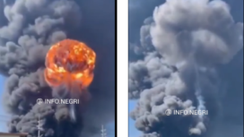 Mirip cendawan bom atom, ledakan yang terjadi di sebuah pabrik kimia di Shandong, China, Selasa 27 Mei 2025. Tangkap layar video Instagram@info,negri