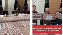 Kejaksaan Agung (Kejagung) telah menyita aset senilai total Rp6,8 triliun dari kasus dugaan korupsi dan tindak pidana pencucian uang (TPPU) yang menjerat PT Duta Palma Group milik Surya Darmadi, 8 Mei 2025. Instagram@radiosmartfm959