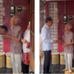 Tampak mantan Presiden RI Jokowi Widodo cium tangan Ir Kasmudjo, manan dosennya di Fakultas Kehutanan UGM. (Kanan) Jokowi berpamitan pulang. Tangkap layar video Instagram@jokowi 
