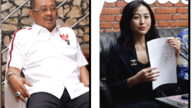 Elok Dwi Kadja SH pengacara Jan Hwa Diana menemui wakil walikota Surabaya, Armudji di Rumah Aspirasi, minta maaf dan minta petunjuk kepada siapa harus barang bukti KTP, SIM, KCK, Surat nikah, akte kelahiran milik mantan karyawan UD Sentosa Seal. Tangkap layar video Instagram@cakj1