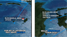 Lokasi peboran sumur migas baru di Indonesia, Masela (Inpex Jepang)  dan Gehem (ENI Italia) mInstagram@widododjatmiko