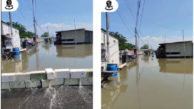 Banjir rob mulai melanda kawasan Kalanganyar, kecamatan Sedati, kabupaten Sidoarjo, Kamis 29 Mei 2025. Tangkap layar video Instagram@ini_surabaya