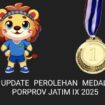 Update perolehan medali Porprov Jatim IX 2025 , 24 Juni 