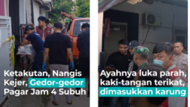 Bocah berusia 7 tahun menggedor gedor pintu rumah tetangga sebelah, minta tolong. 
Ternyata warga menemukan Petry Sihombing (35) tewas di rumahnya Minggu, 1 Juni 2025. Suaminya, Wadison Pasaribu (37) ditemukan dalam kondisi kritis. Terjadi di perumahan Puri Anggrek, Kecamatan Walantaka, Kota Serang, Banten, Minggu, 1 Juni 2025.  Instagram@kumparan