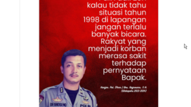 Inilah unggahan mantan Wakapolri Komjen Pol Oegroseno di akun instagram, yang mengeritik pernyataan Fadli Zon, dalam kasus pemerkosaaan massal pada saat kerusuhan Mei 1998. Instagram@oegroseno_official