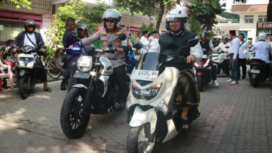 Pengurus PAC Ansor Jombang menyelenggaran acara Riding to Muassis, Minggu 15 Juni 2025, diikuti oleh ratusan santi bersama Frokompimda Jombang,  Bupati Jombang Warsubi dan Kapolres  AKBP Ardi Kuniawan. Foto; Jombang TV