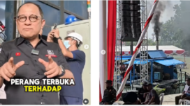 Akibar Faisal melaporkan acara pemusnahan barang bukti berupa 2.5 ton narkoba senilai Rp 5 tiriliun, di aluin-alun Batam, diberi tajuk: Pesta Rakyat. Tangkap layar video instagram@akbar_faizal