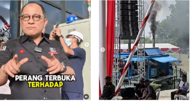 
					Akibar Faisal melaporkan acara pemusnahan barang bukti berupa 2.5 ton narkoba senilai Rp 5 tiriliun, di aluin-alun Batam, diberi tajuk: Pesta Rakyat. Tangkap layar video instagram@akbar_faizal