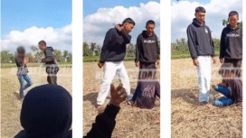 Korban, seorang remaja berusia 15 tahun mengenakan hoodie dengan motif tertentu, menyebabkan jadi korban penganiayaan di tengah swah, polisi Polres Bondowoso menangkap enam tersangka pelaku. Foto: instagram@humaspoldajatim