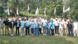 Gerindra melakukan kegiatan penguatan kader, dengan menggelar camping dua hari di kawasan wisata edukatif Wonosalam milik Perumda, Sabtu Minggu (265-27 Juli 2025). Foto: Diskomindo Jombang