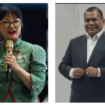 (Kiri) Prof Stella Christie PhD, menggantikan Prof Paiman Raharjo (kanan) sebagai komisaris PT Pertamina Hulu Energi. Foto: instagram@prof.stellachristie/puterariau.com