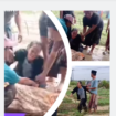 Istri Mujib, 40, menangis meraung-raung, melihat jasad suaminya meninggal disambar petir, Minggu 6 Juli 2025, terjadi saat korban berada di sawah transaksi bibit padi, saar itu sedang hujan dan petir. Instagram@sampangterkini