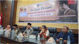Focus Group Discussion bertema: Ploso Bumi Lahir dan Masa Kecil Bung Karno, di ruang Soeroadiningrat, Pemkab Jombang, Sabtu 12 Juli 2025. Foto: kredonews.com/ priyo suwarno