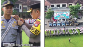 Polres Jombang menggelar apel Operasi Semeru 2025, di lapangan polres, Senin pagi,, 14 Juli 2025. Foto: Instagram@jombanginformasi_