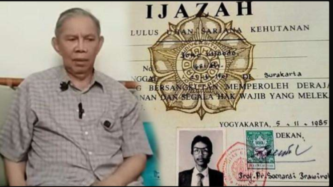 
					Prof Sofian Effendi mantan Rektor UGM setelah menyatakan bahwa Jokowi DO, hanya lulus sarjanan muda, kemudian menarik semua keterangannya dan meminta maaf. Foto: youtube