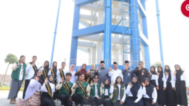 Inilah salah satu tower air proyek SPAM yang baru saja diresmikan oleh Bupati Warsubi. Fasilitas ini dikelola lewat kerja sama Pemerintah Desa Jombang dengan Perumdam Tirta Kencana, Rabu 16 Juli 2025. Foto: Diskominfo Jombang
