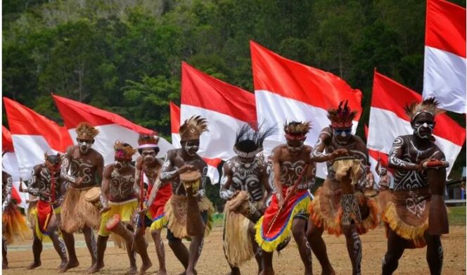 
					Ilustrasi bendera merah putih