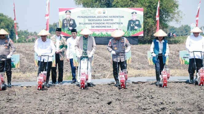 
					saat proses penanaman jagung secara simbolis