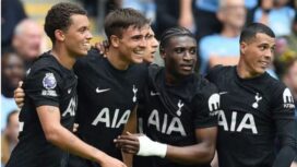 Pemain Tottenham sumringah gebuk Man City 2-0