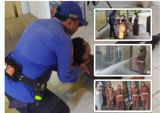 
					Tim Damkar Jombang mengirim tim untuk memberi pelatihan penggunaan alat pemadam api ringan (APAR) sebagai upaya mencegah kekabaran di Klinik Pratama, Jombang, Sabtu 23  Agustus 2025. Foto: kolase Insatgram@damkar_kabupaten_jombang