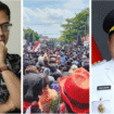 (Kiri) Dosen GUM dan pengamata Agung Baskoro, (Tengah) Gerakan massa di Pati, (Kiri) Bupati Jombang. Foto: Kolase 