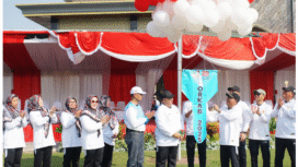 Bupati Jombang, Warsubi membuka pekan olahraga kabupaten (Porkab) 2025, jelang 17 Agustusan, pada hari kamis 7 Agustus 2025. Foto: Diskominfo Jombang