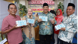 Buaoti dawan Wakll Bupati Jombang masing-masing didampingi istri, menghadiri acara bazar murah di kecamatan Sumobito, dengan tema: Getuk Emas (Gelar Potensi UMKM Kecamatan Sumobito), Minggu 24 Agustus 2025. Foto: Jombang.kab.go.id
