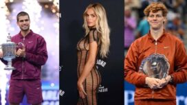 Brooks Nader dikabarkan berpacaran dengan Carlos Alcaraz (kiri) dan Jannik Sinner (kanan) di AS Terbuka 2025. Foto oleh Instagram/@carlitosalcarazz, @brooksnader, @janniksin