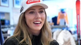 Atlet ski profesional Mikaela Shiffrin.
