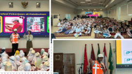 Sabtu, 13 September 2025, sebanyak hampir 500 murid dari SD Muhammadiyah IV Surabaya melakukan fun outing class dengan berkunjung ke PT Terminal Petikemas Surabaya. Foto: dok/ PT Terminal Petikemas Surabaya